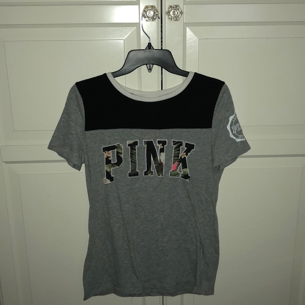 PINK black and grey floral shirt.